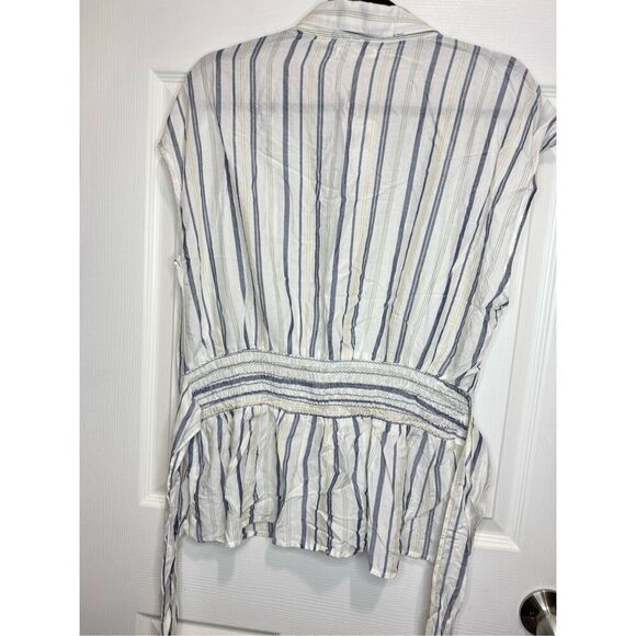 Max studio striped tie-waist blouse  XL - Picture 2 of 6
